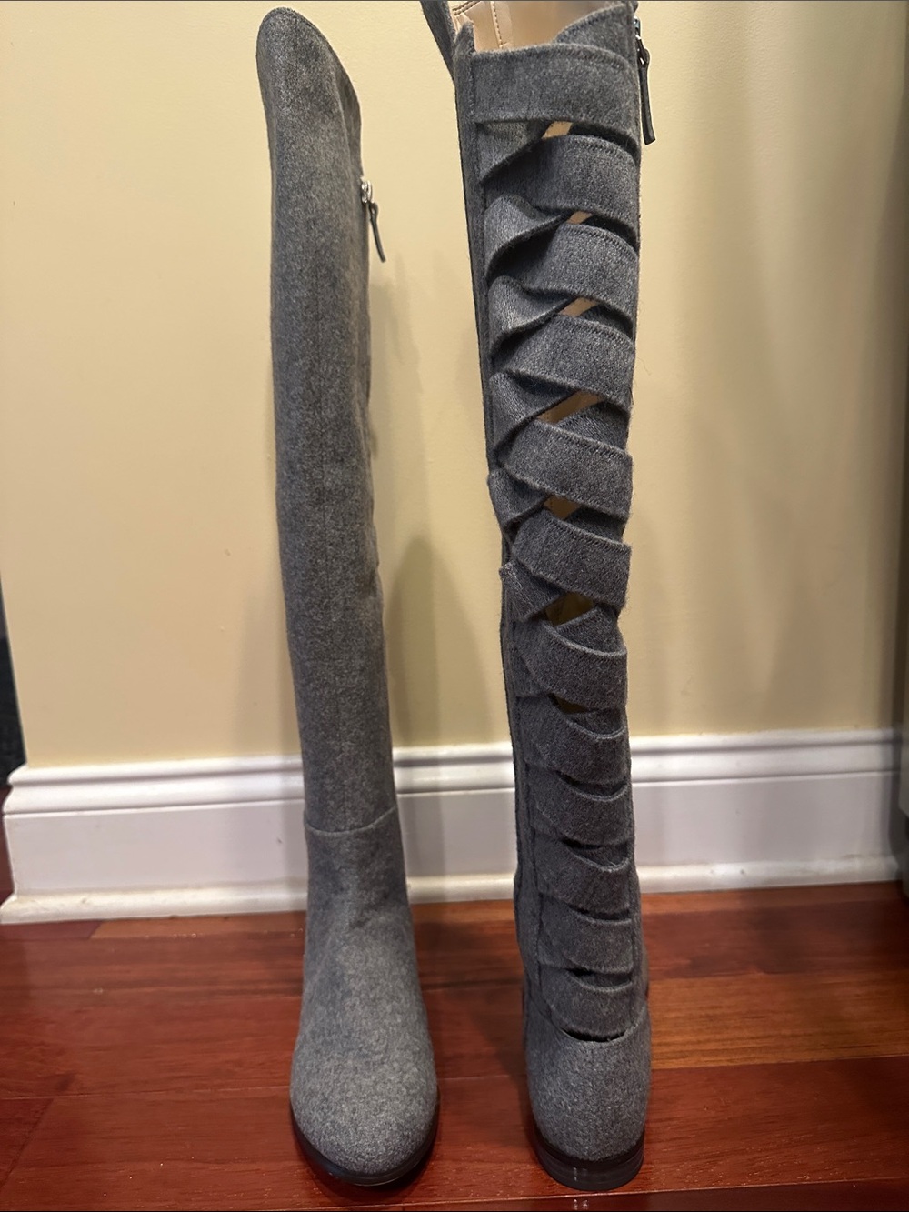 Gray Over-the-Knee Women's Boots